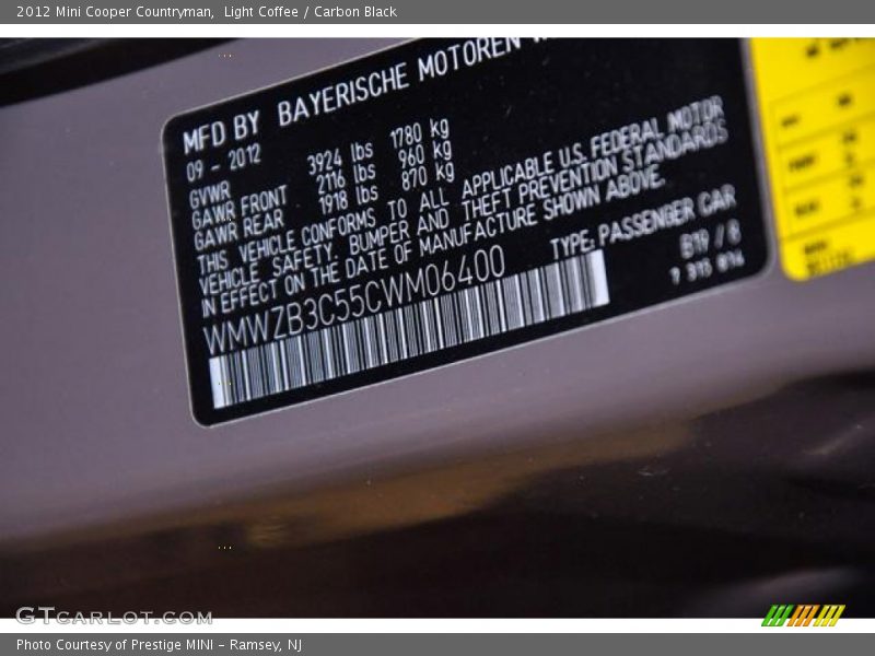 Light Coffee / Carbon Black 2012 Mini Cooper Countryman