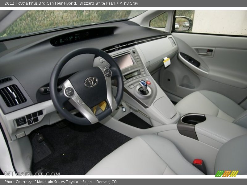 Blizzard White Pearl / Misty Gray 2012 Toyota Prius 3rd Gen Four Hybrid