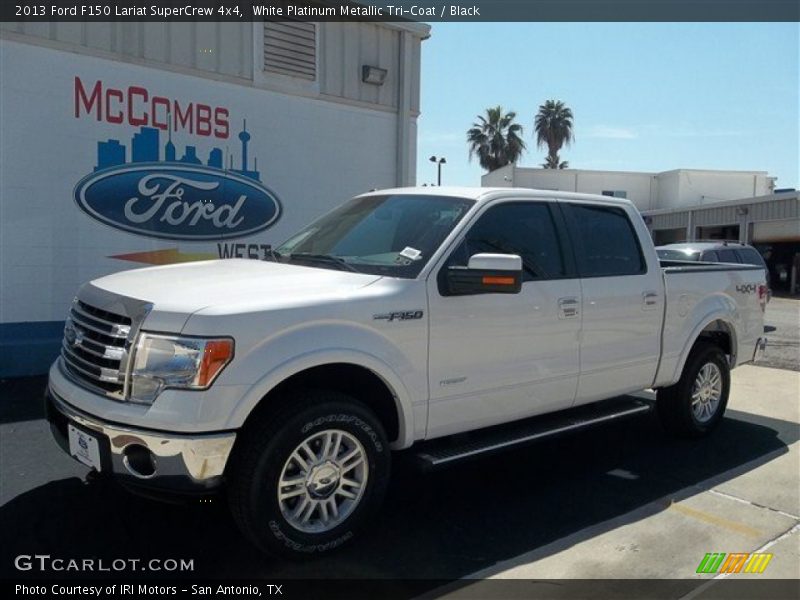 White Platinum Metallic Tri-Coat / Black 2013 Ford F150 Lariat SuperCrew 4x4