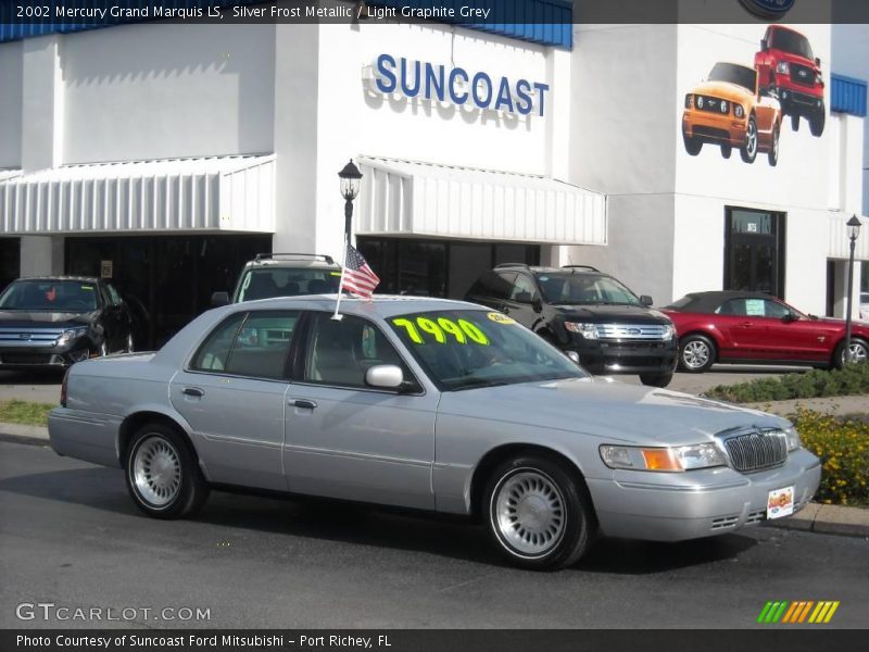 Silver Frost Metallic / Light Graphite Grey 2002 Mercury Grand Marquis LS