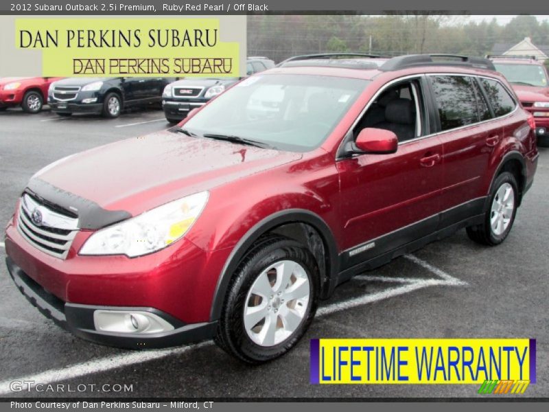 Ruby Red Pearl / Off Black 2012 Subaru Outback 2.5i Premium