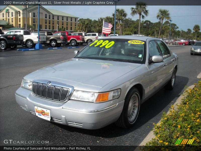 Silver Frost Metallic / Light Graphite Grey 2002 Mercury Grand Marquis LS