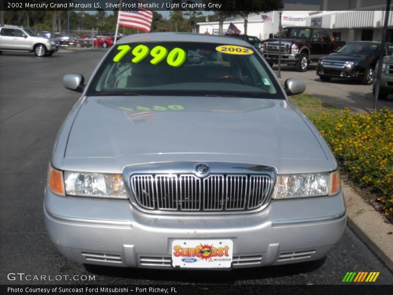 Silver Frost Metallic / Light Graphite Grey 2002 Mercury Grand Marquis LS