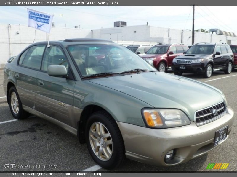 Seamist Green Pearl / Beige 2003 Subaru Outback Limited Sedan