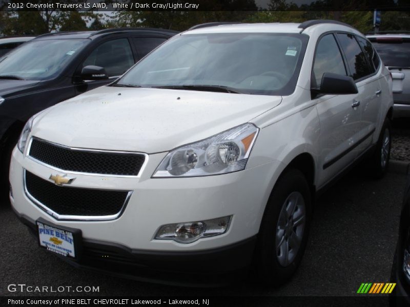 White / Dark Gray/Light Gray 2012 Chevrolet Traverse LS AWD