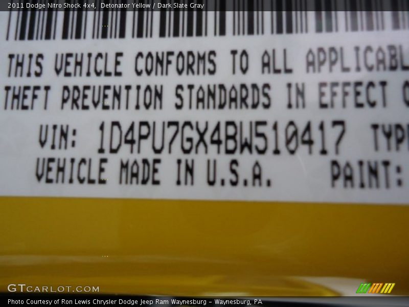 Detonator Yellow / Dark Slate Gray 2011 Dodge Nitro Shock 4x4