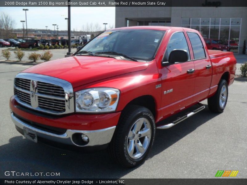Flame Red / Medium Slate Gray 2008 Dodge Ram 1500 Big Horn Edition Quad Cab 4x4