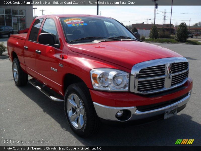 Flame Red / Medium Slate Gray 2008 Dodge Ram 1500 Big Horn Edition Quad Cab 4x4