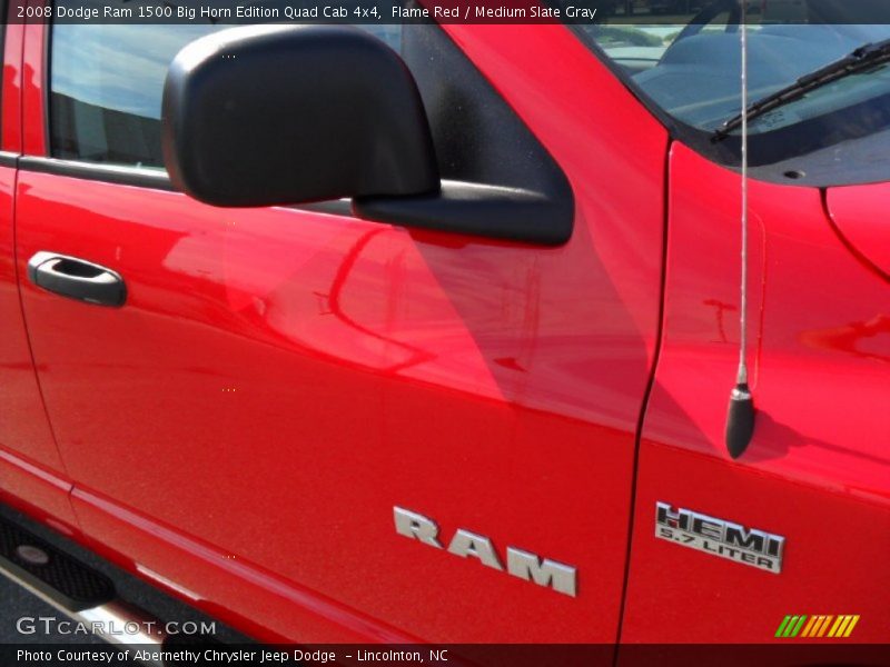 Flame Red / Medium Slate Gray 2008 Dodge Ram 1500 Big Horn Edition Quad Cab 4x4