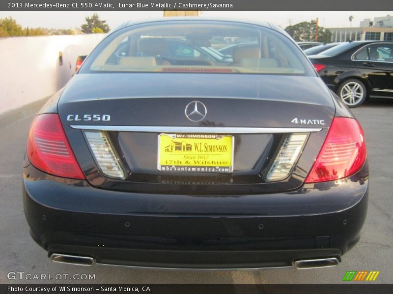 Lunar Blue Metallic / Cashmere/Savanna 2013 Mercedes-Benz CL 550 4Matic