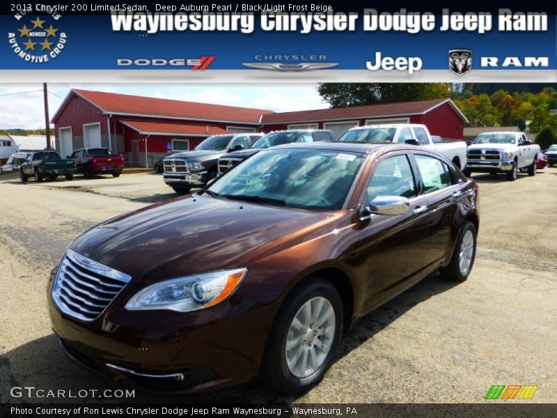 Deep Auburn Pearl / Black/Light Frost Beige 2013 Chrysler 200 Limited Sedan