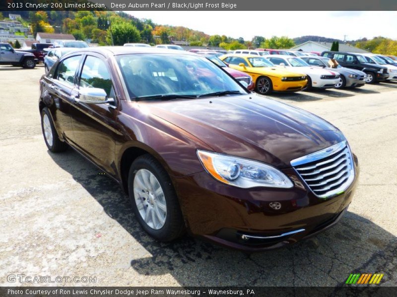 Deep Auburn Pearl / Black/Light Frost Beige 2013 Chrysler 200 Limited Sedan