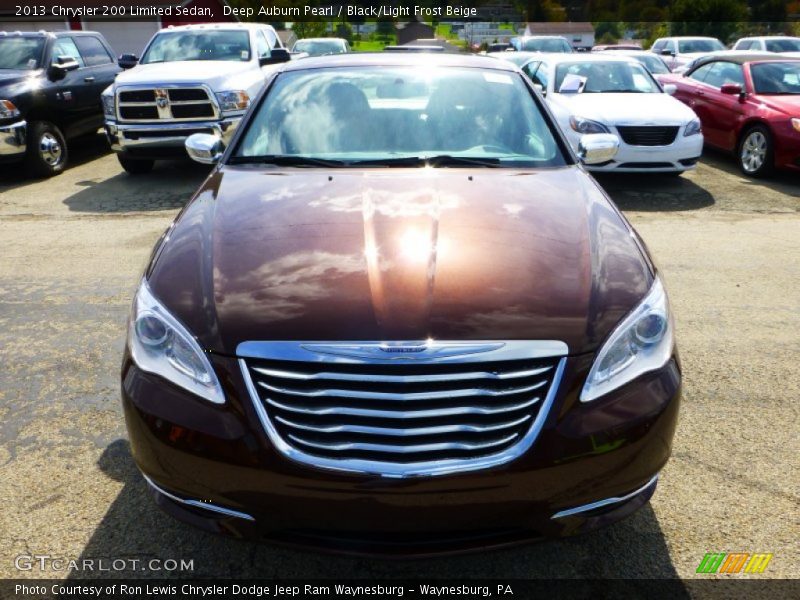 Deep Auburn Pearl / Black/Light Frost Beige 2013 Chrysler 200 Limited Sedan