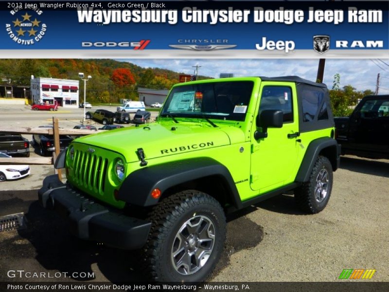 Gecko Green / Black 2013 Jeep Wrangler Rubicon 4x4