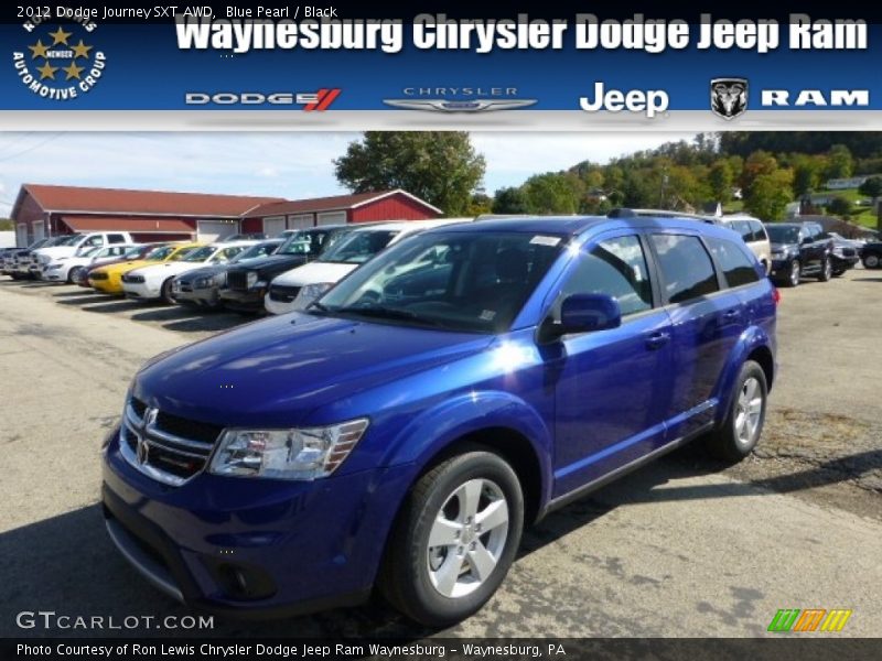 Blue Pearl / Black 2012 Dodge Journey SXT AWD