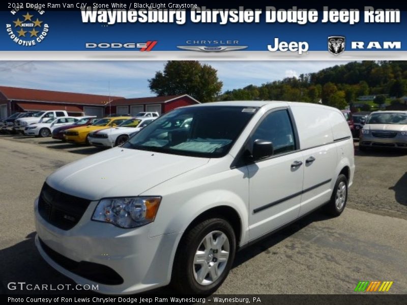 Stone White / Black/Light Graystone 2012 Dodge Ram Van C/V
