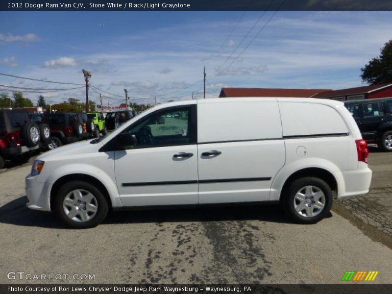 Stone White / Black/Light Graystone 2012 Dodge Ram Van C/V