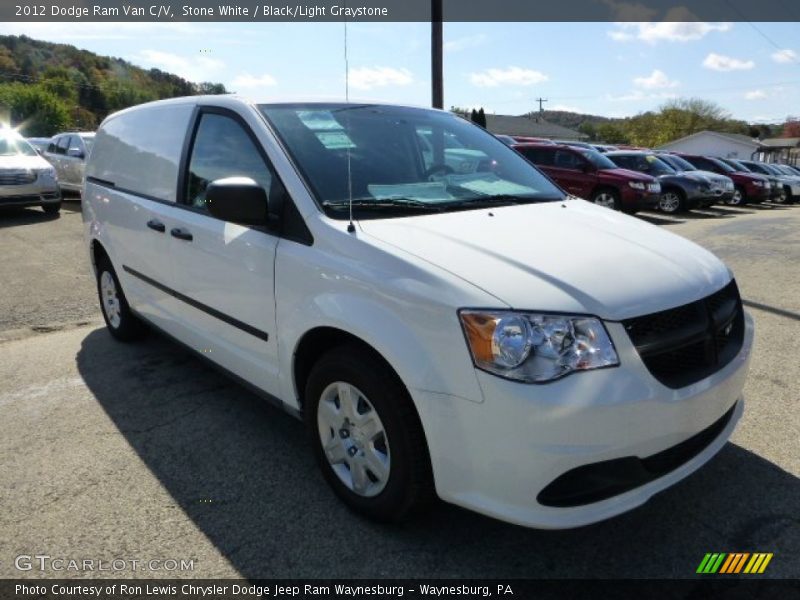 Stone White / Black/Light Graystone 2012 Dodge Ram Van C/V