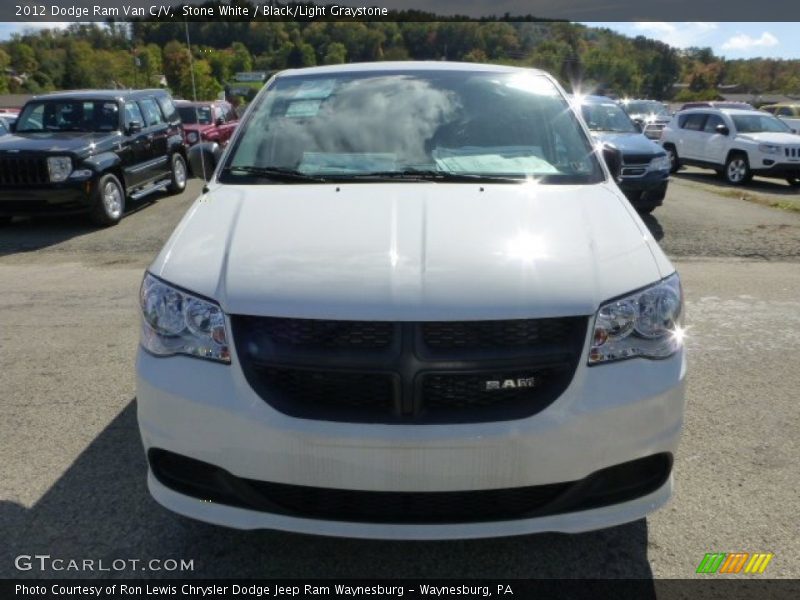 Stone White / Black/Light Graystone 2012 Dodge Ram Van C/V