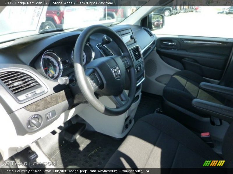 Stone White / Black/Light Graystone 2012 Dodge Ram Van C/V