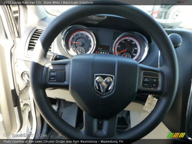 Stone White / Black/Light Graystone 2012 Dodge Ram Van C/V