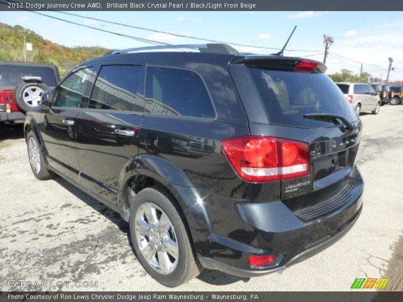 Brilliant Black Crystal Pearl / Black/Light Frost Beige 2012 Dodge Journey Crew AWD
