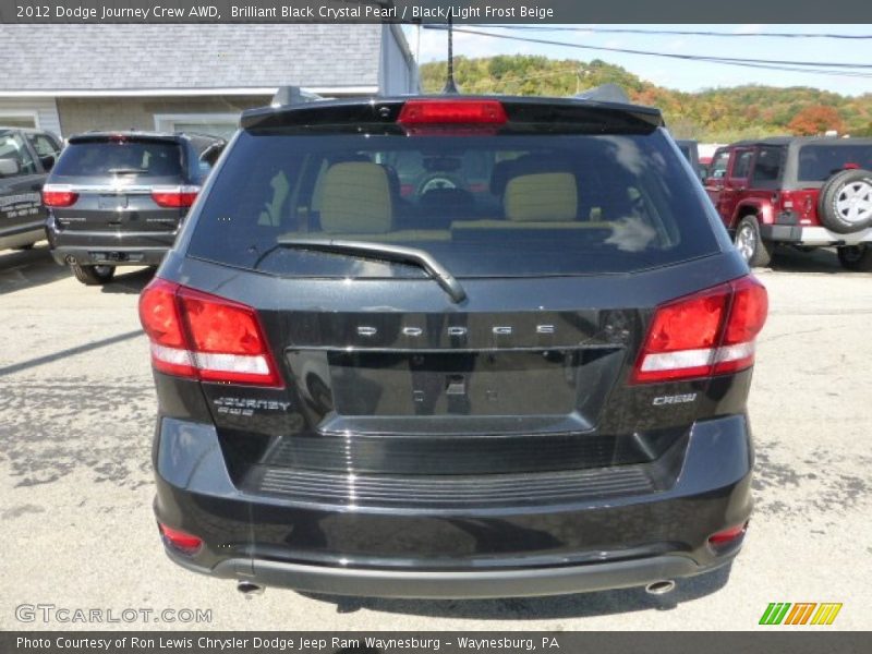 Brilliant Black Crystal Pearl / Black/Light Frost Beige 2012 Dodge Journey Crew AWD