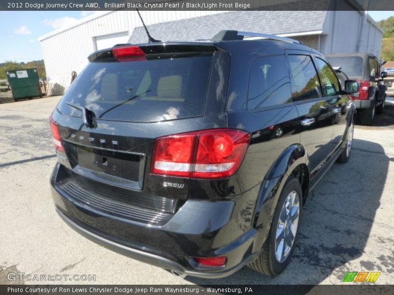 Brilliant Black Crystal Pearl / Black/Light Frost Beige 2012 Dodge Journey Crew AWD