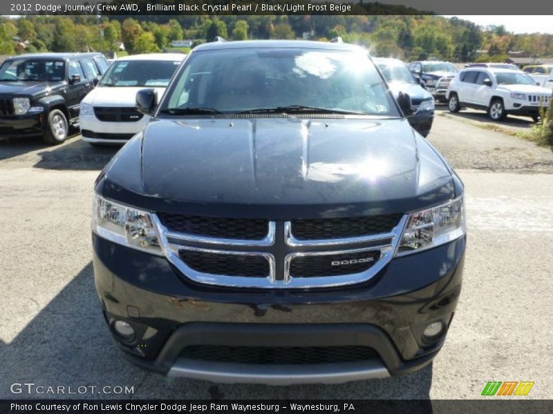 Brilliant Black Crystal Pearl / Black/Light Frost Beige 2012 Dodge Journey Crew AWD