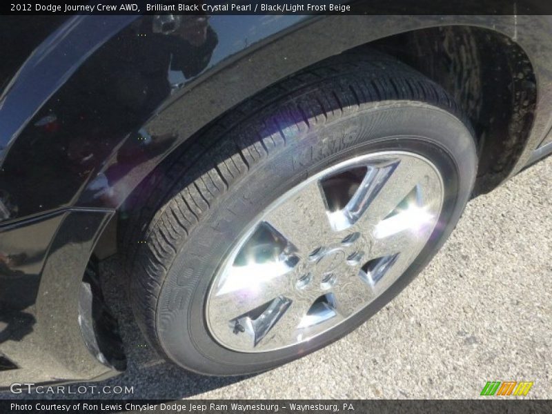 Brilliant Black Crystal Pearl / Black/Light Frost Beige 2012 Dodge Journey Crew AWD