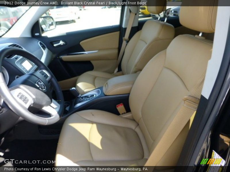 Brilliant Black Crystal Pearl / Black/Light Frost Beige 2012 Dodge Journey Crew AWD