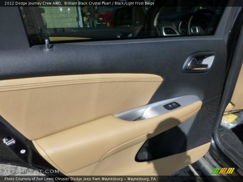 Brilliant Black Crystal Pearl / Black/Light Frost Beige 2012 Dodge Journey Crew AWD
