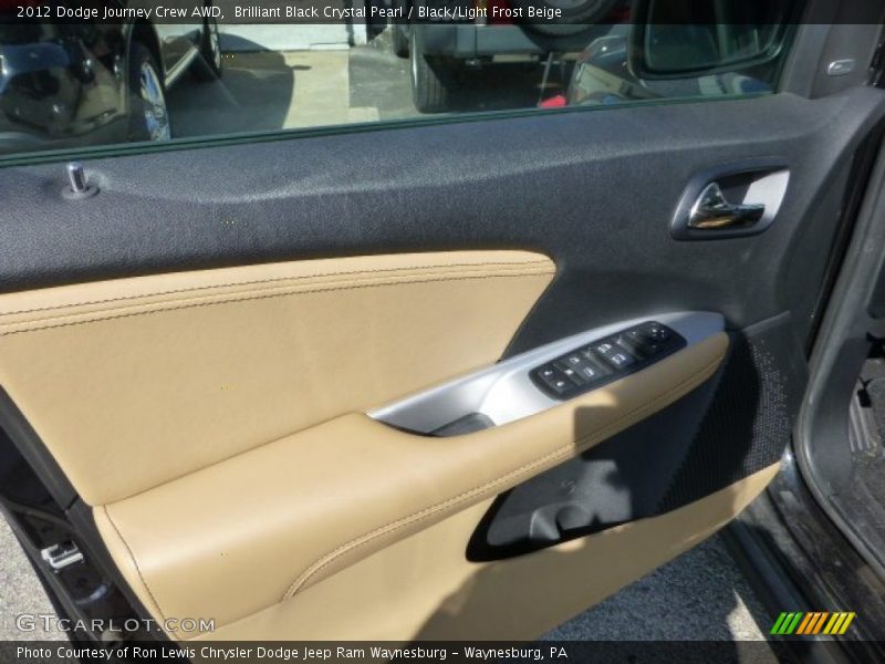 Brilliant Black Crystal Pearl / Black/Light Frost Beige 2012 Dodge Journey Crew AWD