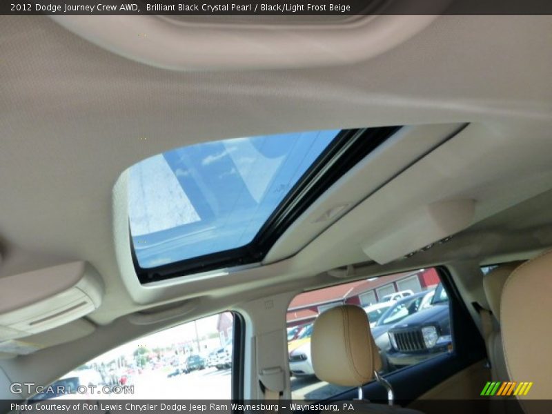 Brilliant Black Crystal Pearl / Black/Light Frost Beige 2012 Dodge Journey Crew AWD