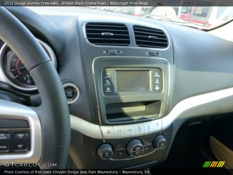 Brilliant Black Crystal Pearl / Black/Light Frost Beige 2012 Dodge Journey Crew AWD