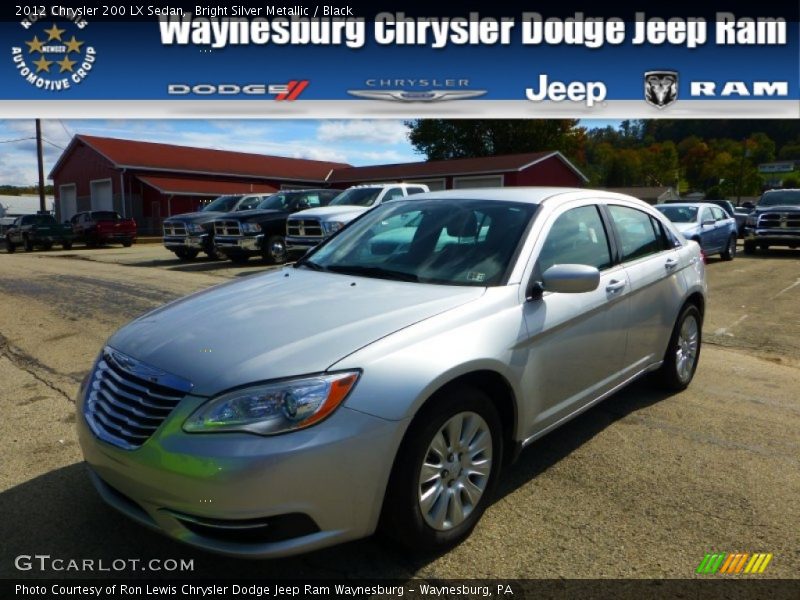 Bright Silver Metallic / Black 2012 Chrysler 200 LX Sedan