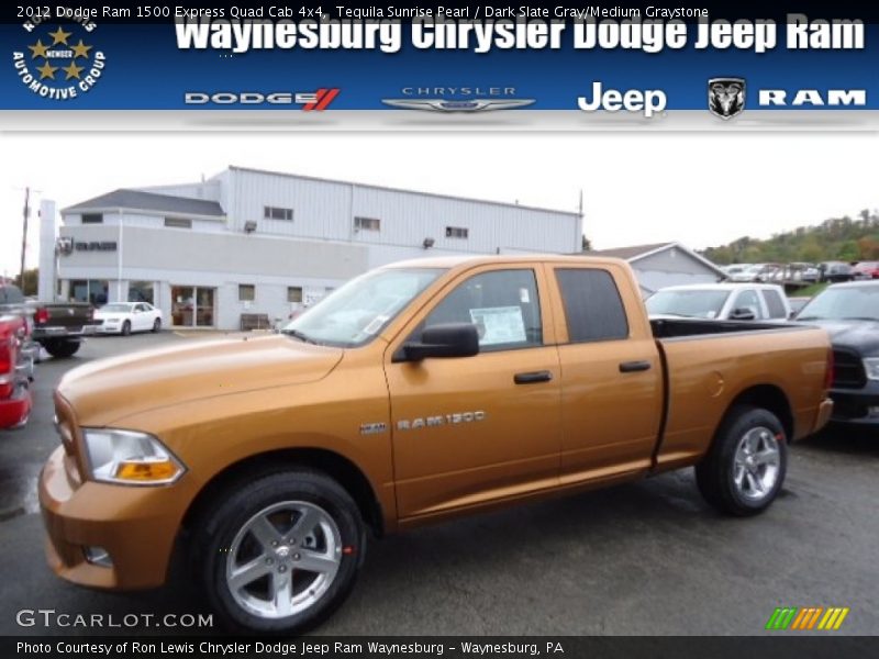 Tequila Sunrise Pearl / Dark Slate Gray/Medium Graystone 2012 Dodge Ram 1500 Express Quad Cab 4x4