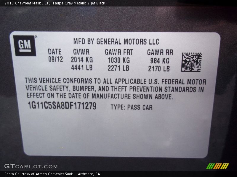 Taupe Gray Metallic / Jet Black 2013 Chevrolet Malibu LT