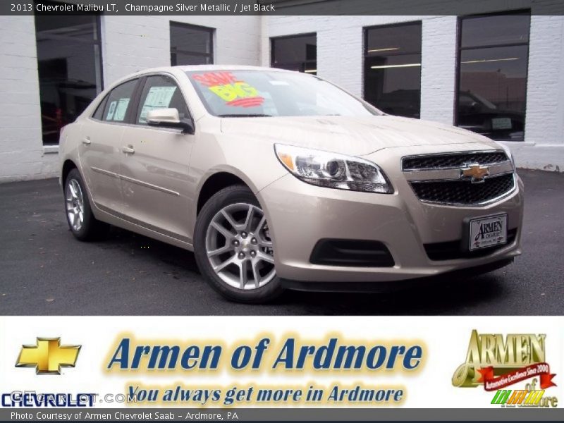 Champagne Silver Metallic / Jet Black 2013 Chevrolet Malibu LT