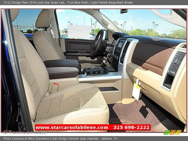 True Blue Pearl / Light Pebble Beige/Bark Brown 2012 Dodge Ram 1500 Lone Star Quad Cab