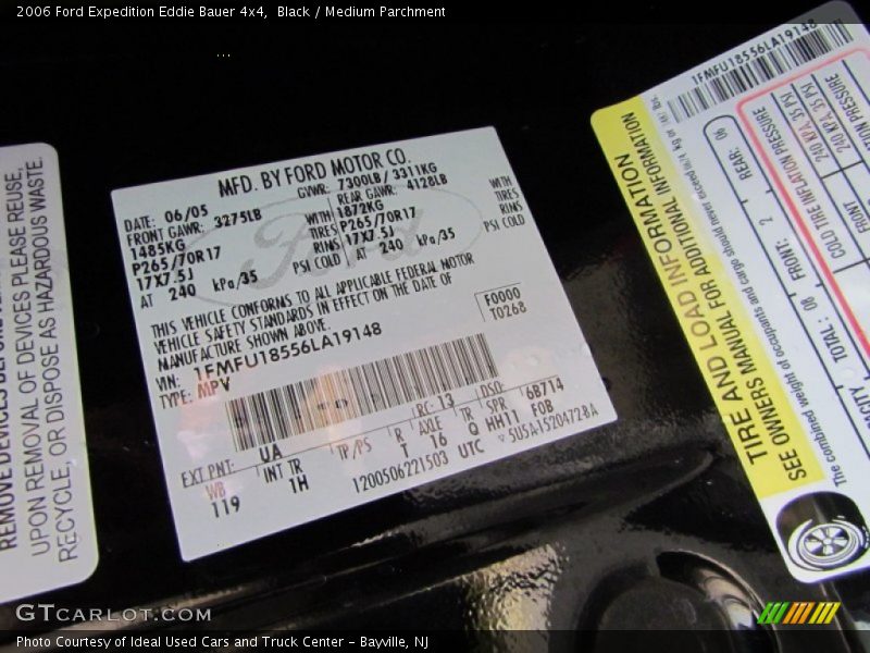 Black / Medium Parchment 2006 Ford Expedition Eddie Bauer 4x4