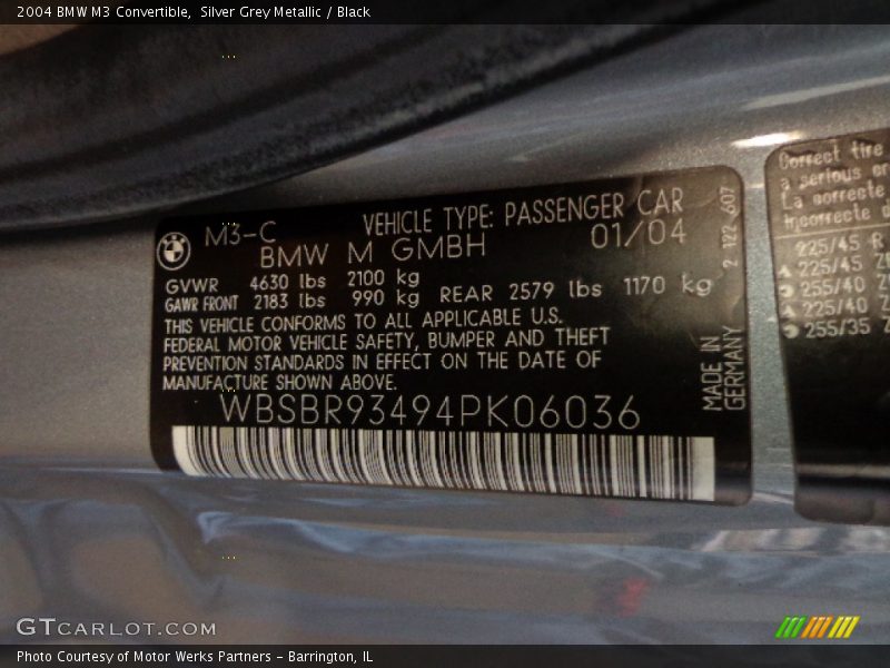 Silver Grey Metallic / Black 2004 BMW M3 Convertible