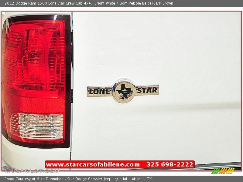 Bright White / Light Pebble Beige/Bark Brown 2012 Dodge Ram 1500 Lone Star Crew Cab 4x4