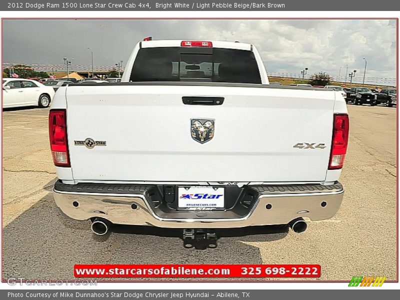 Bright White / Light Pebble Beige/Bark Brown 2012 Dodge Ram 1500 Lone Star Crew Cab 4x4