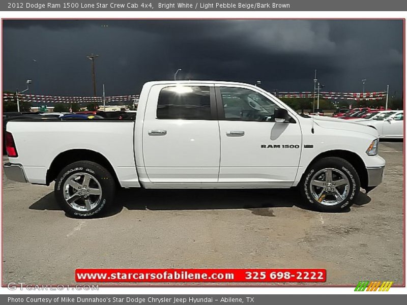 Bright White / Light Pebble Beige/Bark Brown 2012 Dodge Ram 1500 Lone Star Crew Cab 4x4