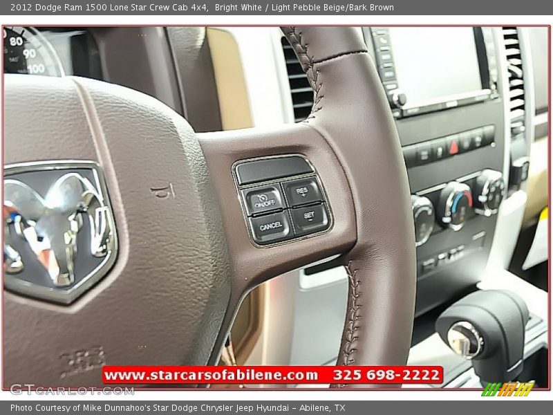 Bright White / Light Pebble Beige/Bark Brown 2012 Dodge Ram 1500 Lone Star Crew Cab 4x4
