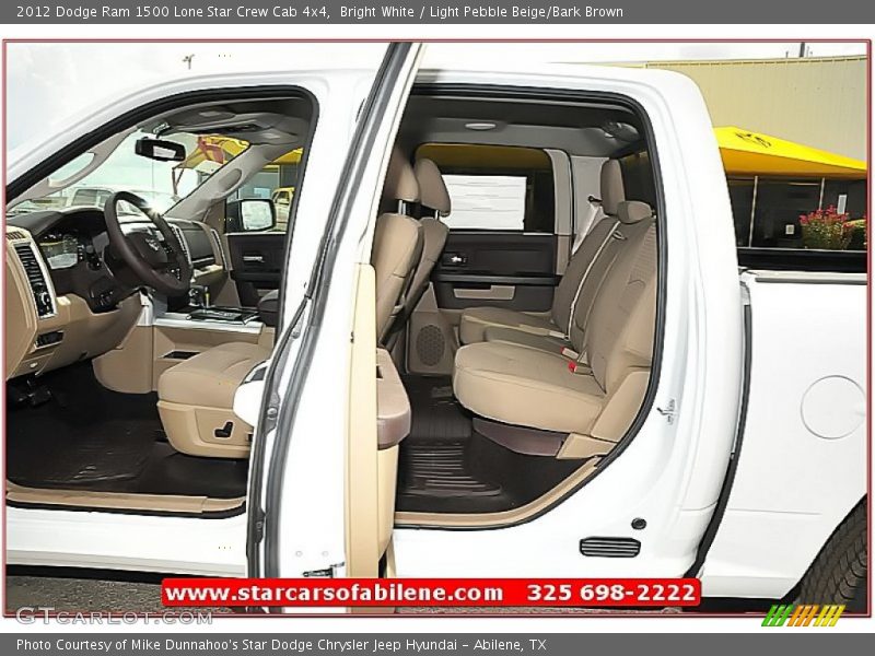Bright White / Light Pebble Beige/Bark Brown 2012 Dodge Ram 1500 Lone Star Crew Cab 4x4