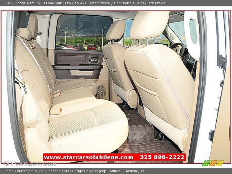 Bright White / Light Pebble Beige/Bark Brown 2012 Dodge Ram 1500 Lone Star Crew Cab 4x4