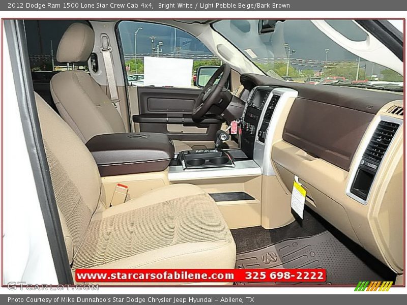 Bright White / Light Pebble Beige/Bark Brown 2012 Dodge Ram 1500 Lone Star Crew Cab 4x4