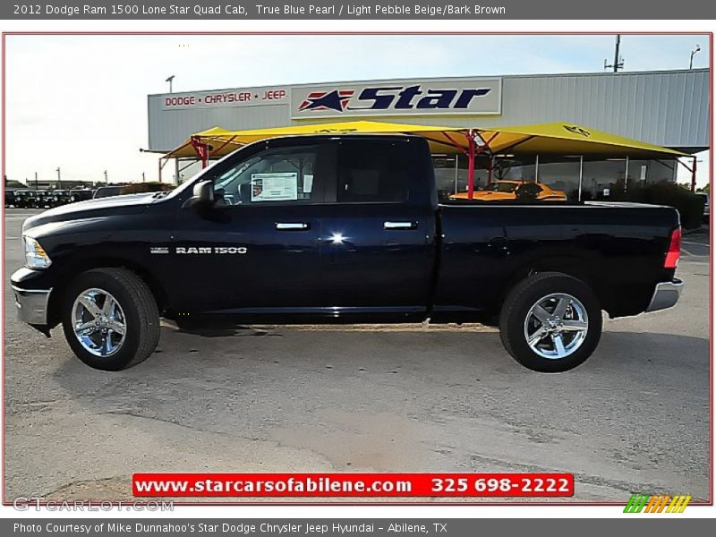 True Blue Pearl / Light Pebble Beige/Bark Brown 2012 Dodge Ram 1500 Lone Star Quad Cab